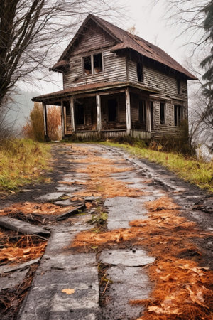 Generative AI : abandoned houseの素材