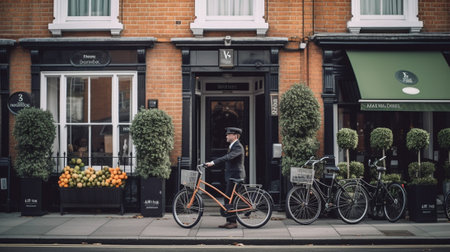 Generative AI : Bicycles for rent in city environment London Englandの素材