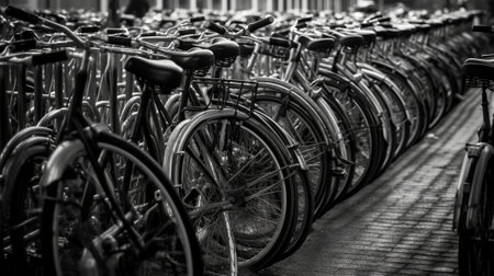 Generative AI : Bicycles for rent in city environment London Englandの素材