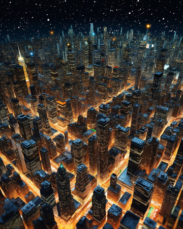 Generative AI : New York city at nightの素材