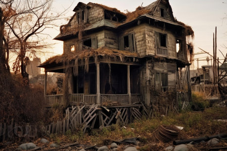 Generative AI : abandoned houseの素材