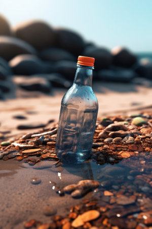 Generative AI : Plastic water bottles pollution in ocean  Environment conceptの素材