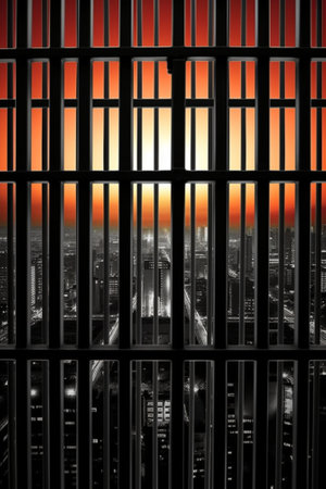 Generative AI : View of New York city from a prison cellの素材