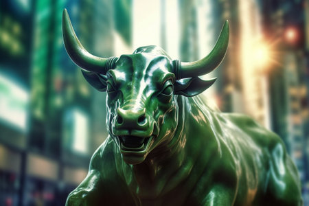 Generative AI : Wall street sign with focus on sign  New york stock exchangeの素材