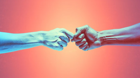 Generative AI : Hand to pinky swear vintage style  Focus on handsの素材