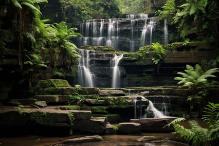 Generative AI : Klongchao waterfall in Koh kood island Thailandの素材