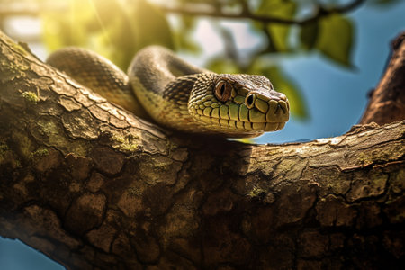 Generative AI : snake on the treeの素材