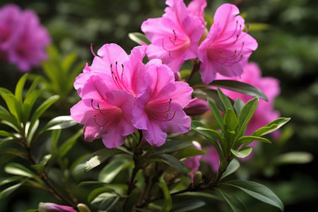 Generative AI : Beautiful Azalea flower in the gardenの素材
