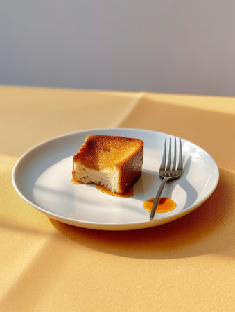 Generative AI : A slice of pumpkin with custard that made of eggcoconut milkpalm sugarの素材