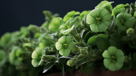 Generative AI : Beautiful birdGreen CochoaCochoa viridis with Fruit balls feeding its chicks in the natureの素材