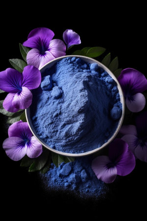Generative AI : Butterfly Pea juice and Butterfly Pea isolated on white backgroundの素材