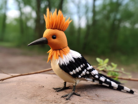 Generative AI : The baby bird of Eurasian Hoopoe Upupa epops flew out of the nestの素材