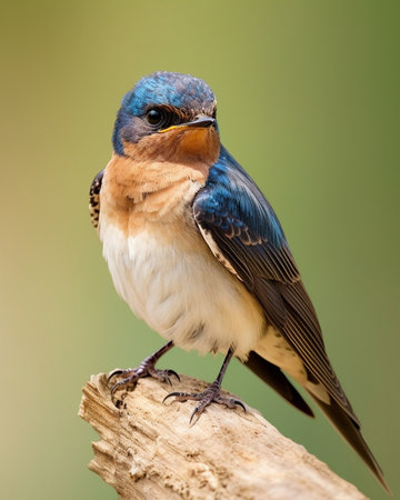 Generative AI : Wiretailed Swallow Hirundo smithii on a branchの素材