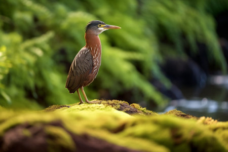 Generative AI : Male of Malayan Banded Pitta Hydrornis irena standing on the rock in Natureの素材