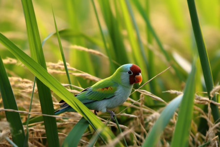 Generative AI : Many kinds of birds tricky in the field at natureの素材