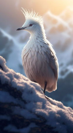 Generative AI : Beautiful bird Wallcreeper Tichodroma muraria rest on cliff in natural habitatの素材