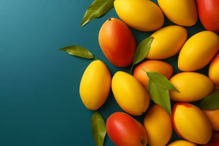 Generative AI : Mango fruits backgroundの素材