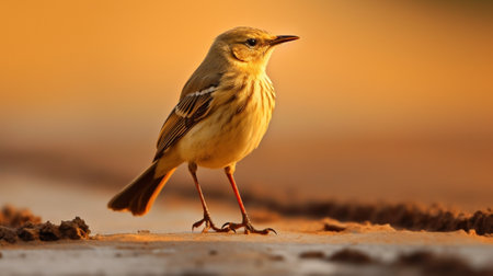 Generative AI : bird stand on groundの素材