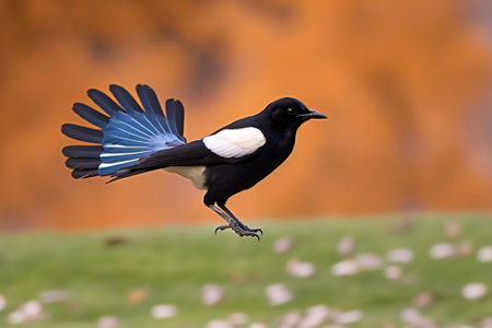Generative AI : Beautiful Bird Redbilled blue magpie Urocissa erythroryncha in natureの素材