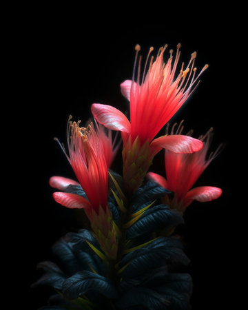 Generative AI : Beautiful flower Endemic plant Curcuma ecomata Craib in Natureの素材