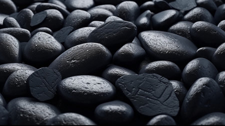 Generative AI : spa background Black stones with water dropsの素材