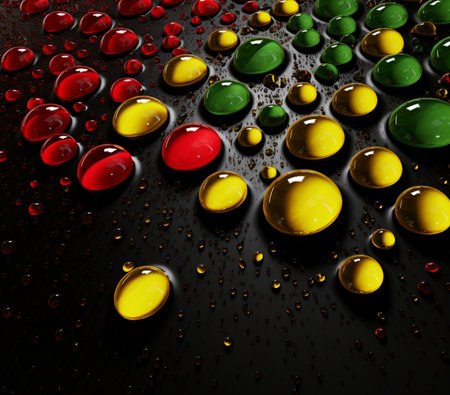 Generative AI : water droplets are colorful abstract backgroundの素材