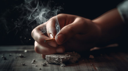 Generative AI : A woman breaking cigarette concept stop smokingの素材