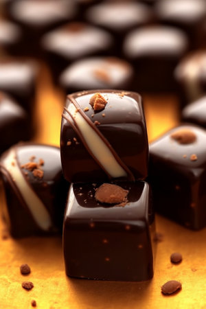 Generative AI : Truffle chocolate candy close upの素材