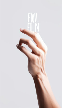 Generative AI : concept an idea human hand makes the idea of the letters of the wordの素材