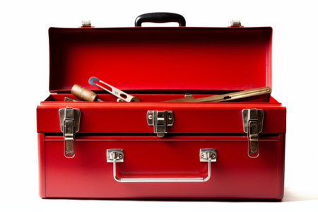 Generative AI : Tool box closed isolated on white backgroundの素材