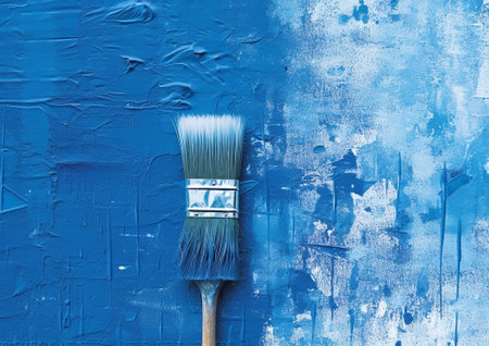 Generative AI : blue painting background or textureの素材