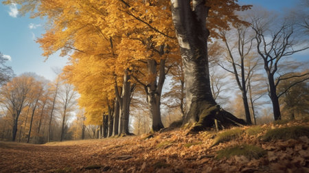 Generative AI : Beech trees in early autumnの素材