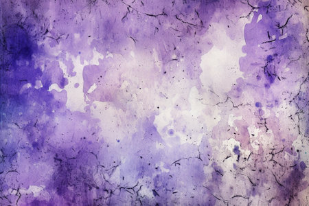 Generative AI : purple grunge background with splattersの素材