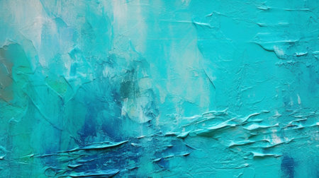 Generative AI : Aquamarine abstract canvas painting bakcground or textureの素材