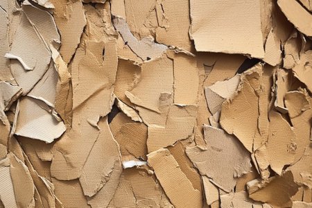 Generative AI : Detail of torn corrugated cardboard grunge textureの素材