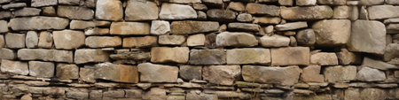 Generative AI : Old rough slate stone wall traditional construction in the Courel mountains in Galicia Spainの素材