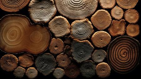 Generative AI : old tree ringsの素材