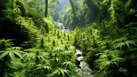 Generative AI : Hemp green jungleの素材