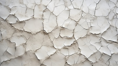 Generative AI : White White cracked finish plaster wall textureの素材