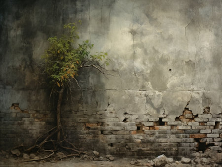 Generative AI : old wallの素材