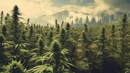Generative AI : A hemp forestの素材