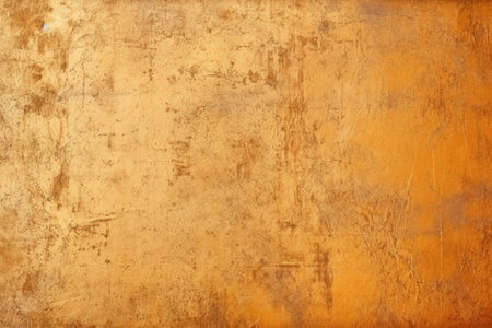 Generative AI : Golden plaster wall grunge backgroundの素材
