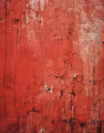 Generative AI : Old red wall grunge background or textureの素材