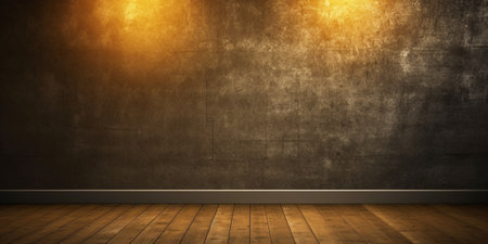 Generative AI : dark grungy golden wall background or textureの素材
