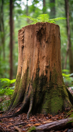 Generative AI : detail of tree trunk in a forestの素材