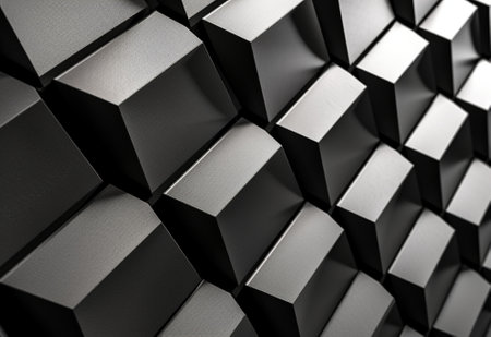 Generative AI : Detail of titanium panels wallの素材