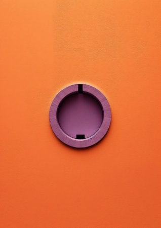 Generative AI : orange and purple wall texture or background with balck vignetteの素材