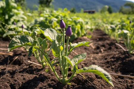 Generative AI : Beta vulgaris plants growing in the vegetable gardenの素材