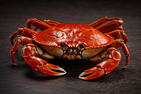 Generative AI : Edible crab on the kitchen boardの素材