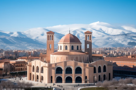 Generative AI : Panoaramic view of the mountains of Leon Spainの素材